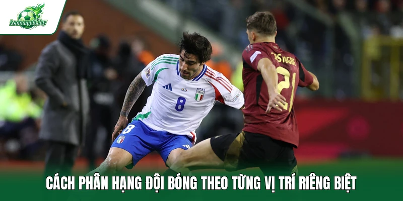 Cách phân hạng đội bóng theo từng vị trí riêng biệt